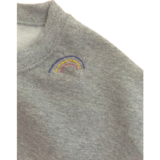 Kids & Youth Vintage Grey Sweatshirt w/ Rainbow