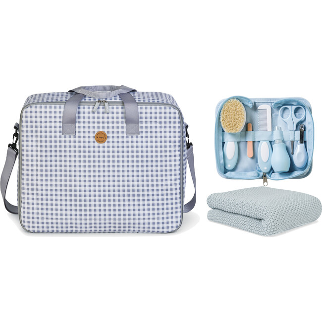 The Deluxe Welcome Home Newborn Gift, Vichy Blue