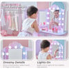 Stardust Gisele Wood Vanity Table with LED Mirror & Drawer, Purple - Play Vanities - 2 - thumbnail