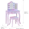 Stardust Gisele Wood Vanity Table with LED Mirror & Drawer, Purple - Play Vanities - 4 - thumbnail