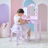 Stardust Gisele Wood Vanity Table with LED Mirror & Drawer, Purple - Play Vanities - 6 - thumbnail