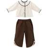 Set with Lace Detail, Brown - Mixed Apparel Set - 1 - thumbnail