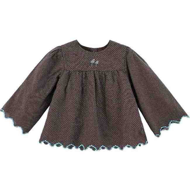 Polka Dot Scallop Set, Brown