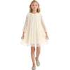 Pleated Bow Dress, Cream - Dresses - 1 - thumbnail