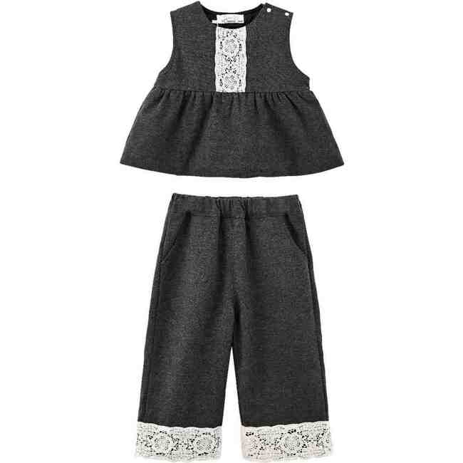 Lace Two-Piece Set, Grey