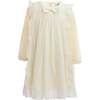 Pleated Bow Dress, Cream - Dresses - 2