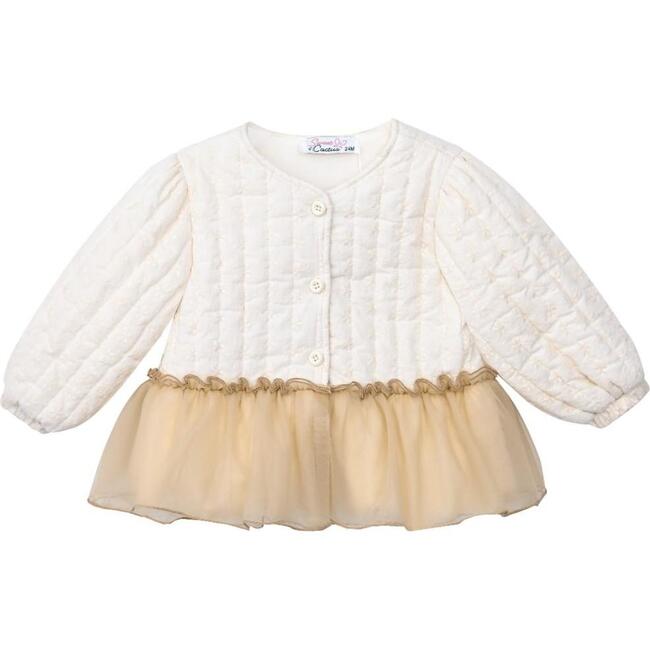 Quilted Ruffle Outfit, Beige - Mixed Apparel Set - 4
