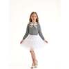 Lace-Bow Top with Tiered Skirt, Grey - Skirts - 1 - thumbnail