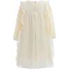 Pleated Bow Dress, Cream - Dresses - 3