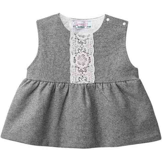 Lace-Layered Tunic Set, Grey - Mixed Apparel Set - 4