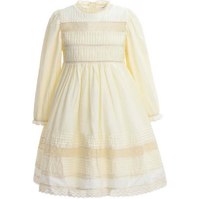 Pintuck & Lace Dress, Ivory