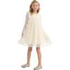 Pleated Bow Dress, Cream - Dresses - 4