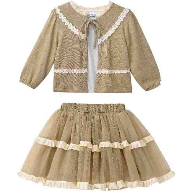 Lace & Tulle Set, Brown