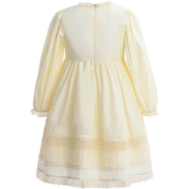 Pintuck & Lace Dress, Ivory - Dresses - 3