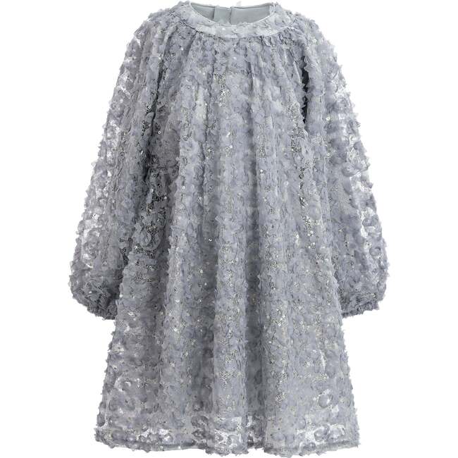 Sheer Floral Dress, Blue