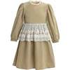 Lace Waist Dress, Beige - Dresses - 2
