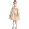 Floral Smocked Dress, Beige - Dresses - 1 - thumbnail