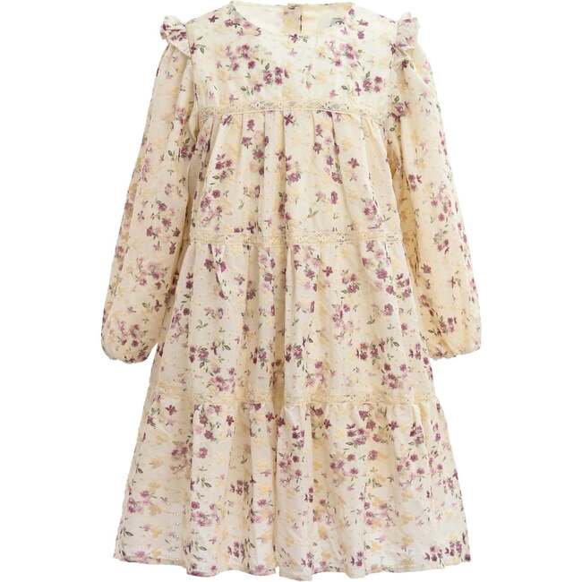 Floral Ruffle Dress, Ivory
