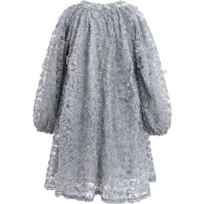 Sheer Floral Dress, Blue - Dresses - 3