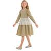 Lace Waist Dress, Beige - Dresses - 4
