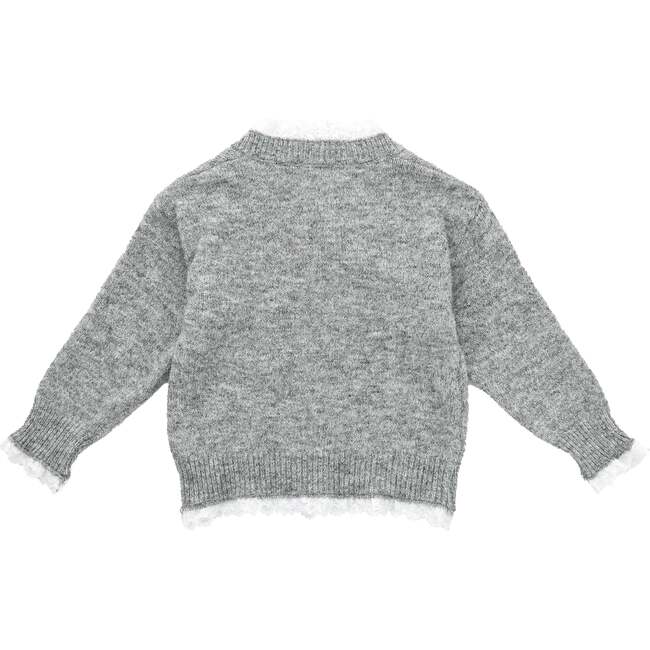 Lace-Bow Top with Tiered Skirt, Grey - Skirts - 4