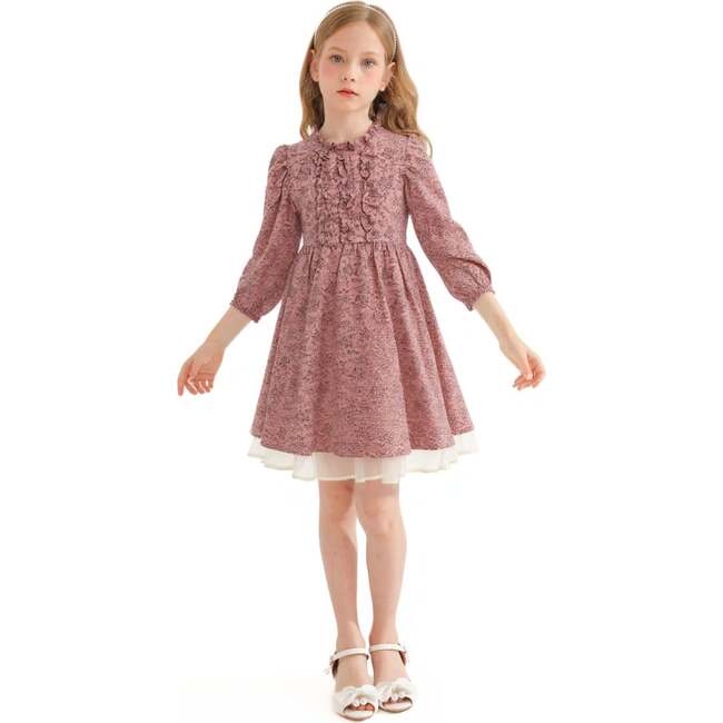 Floral Layered Dress, Pink - Dresses - 4