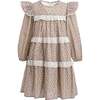 Floral Lace Tiered Dress, Beige - Dresses - 2