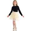 Knit Top with Tulle Skirt, Black - Skirts - 6 - thumbnail