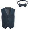 Vest Bow Tie Set, Navy - Vests - 1 - thumbnail