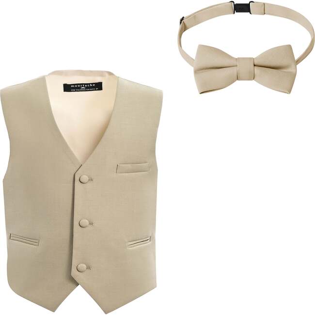 Vest & Bow Tie Set, Beige