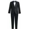 Textured Suit Set with Satin Lapels, Black - Suits & Separates - 1 - thumbnail