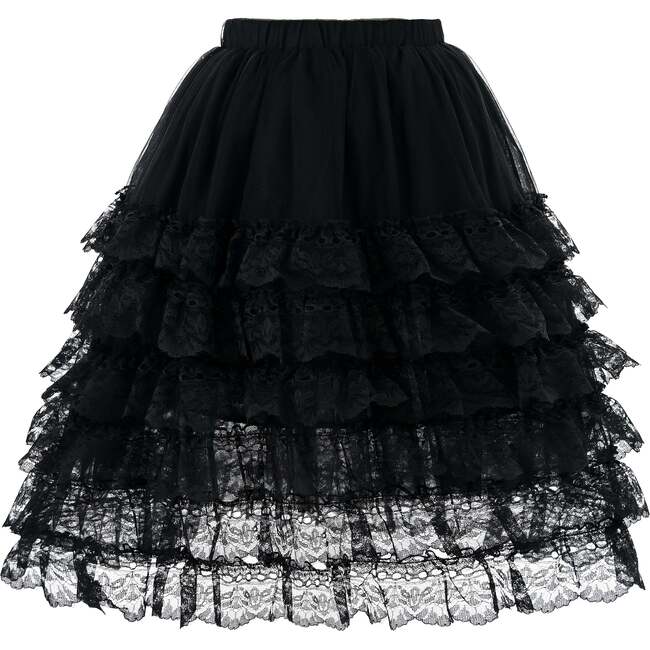 Ribbed Sweater with Lace Skirt, Cream - Skirts - 5