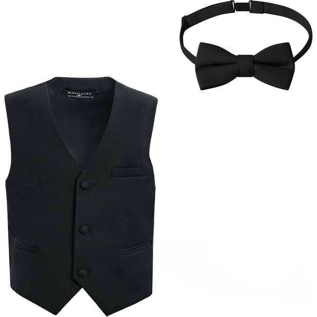 Vest Bow Tie Set, Black