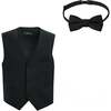 Vest Bow Tie Set, Black - Vests - 1 - thumbnail