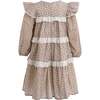 Floral Lace Tiered Dress, Beige - Dresses - 3