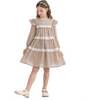 Floral Lace Tiered Dress, Beige - Dresses - 4