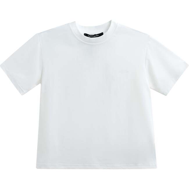T-Shirt with Mustache Detail, White