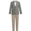 Checkered Blazer and Trousers Set, Beige - Suits & Separates - 1 - thumbnail