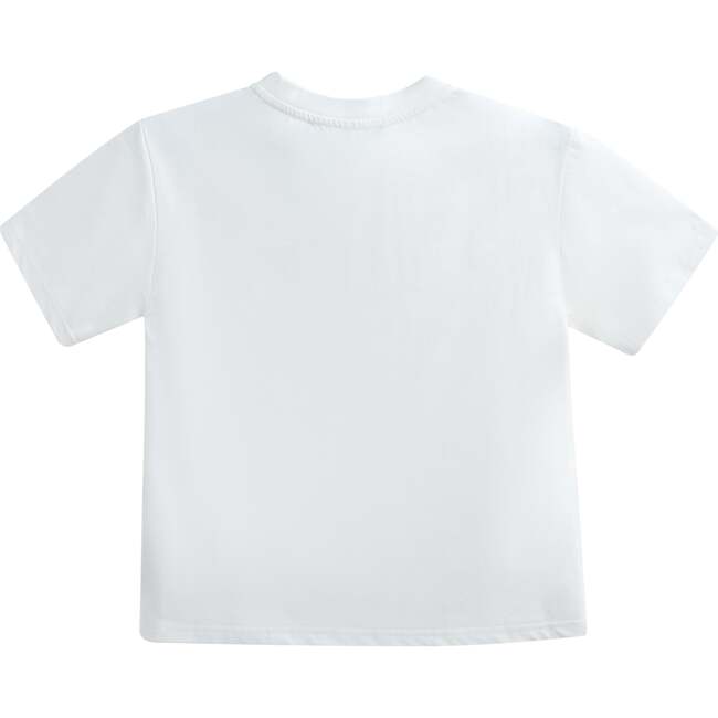 T-Shirt with Mustache Detail, White