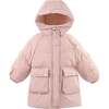 Heart-Quilted Puffer Jacket, Pink - Jackets - 1 - thumbnail