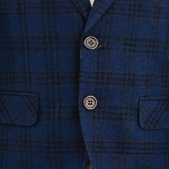 Plaid Suit, Blue - Suits & Separates - 4