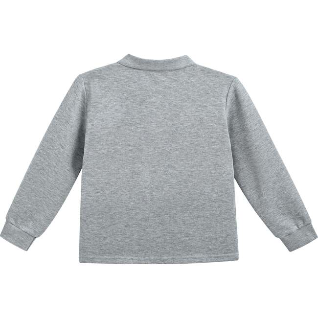 Long-Sleeve Polo Shirt, Grey