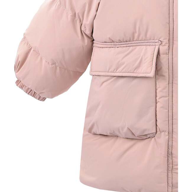 Heart-Quilted Puffer Jacket, Pink - Jackets - 3