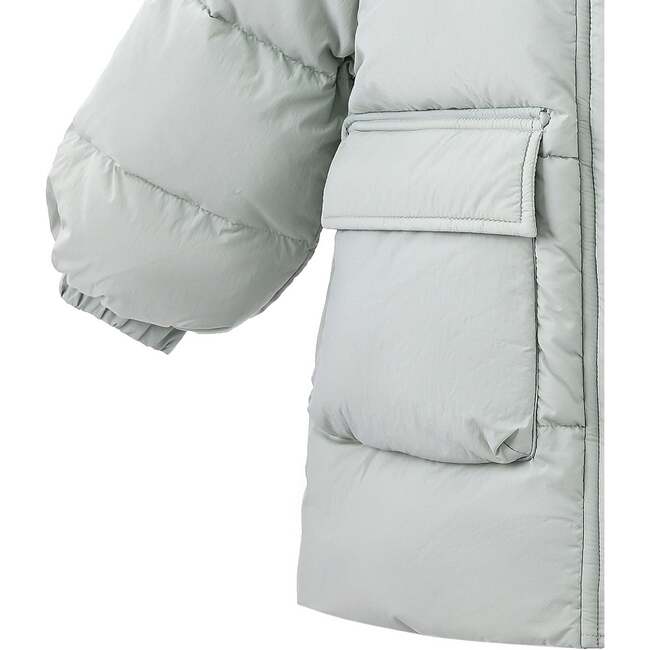 Heart-Quilted Puffer Jacket, Blue - Jackets - 3