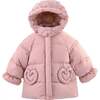 Glow Heart-Pocket Puffer Jacket, Pink - Jackets - 1 - thumbnail