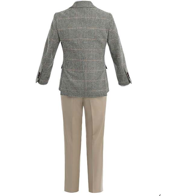 Checkered Blazer and Trousers Set, Beige - Suits & Separates - 5