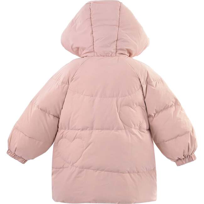 Heart-Quilted Puffer Jacket, Pink - Jackets - 4