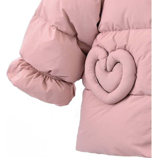 Glow Heart-Pocket Puffer Jacket, Pink - Jackets - 3