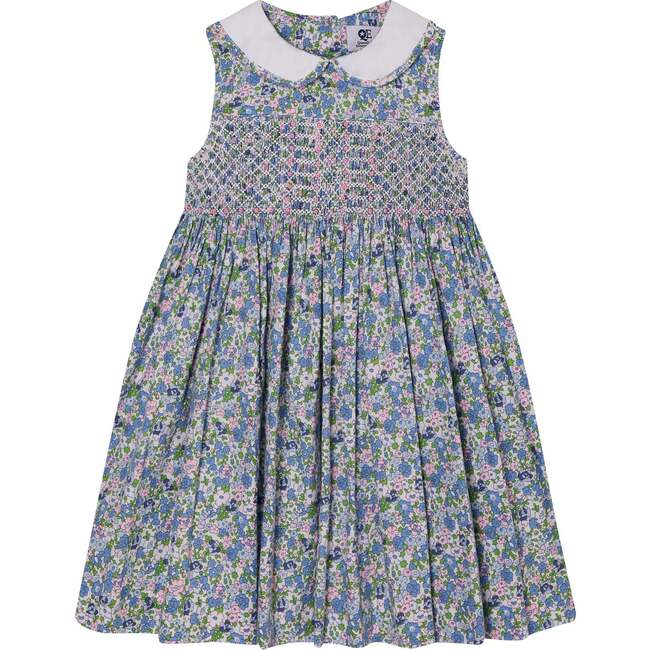Hand-Smocked Girls Dress Eden, Blue - Dresses - 1