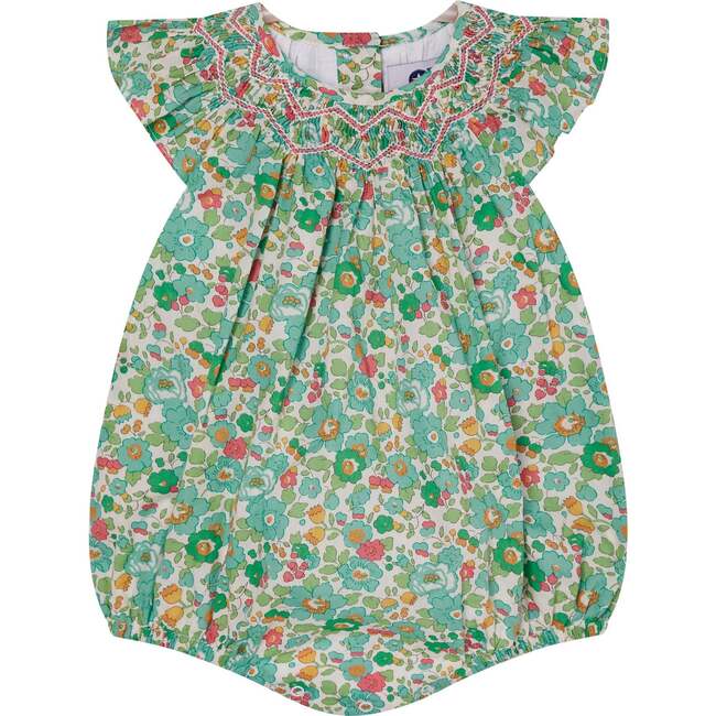 Made With Liberty Fabric Baby Bubble Rene, Green - Rompers - 1
